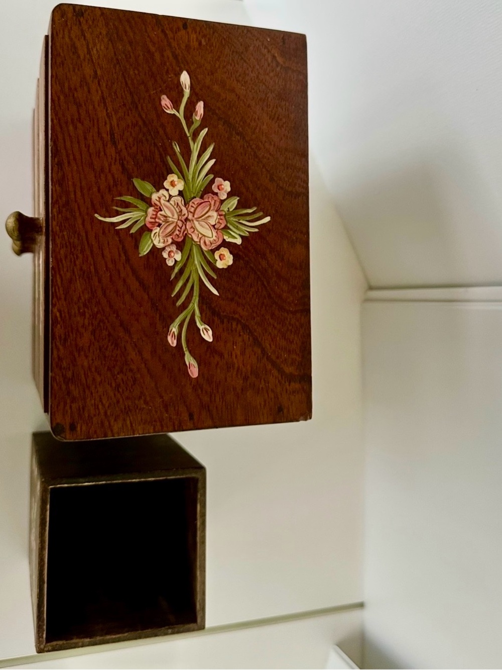 Wooden Hand Painted Flower Storage 3-Drawer and Pen/Pencil Hand Painted Cup - Picture 8 of 11